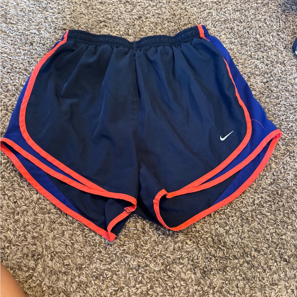 Nike Women's Blue and Red Athletic Shorts